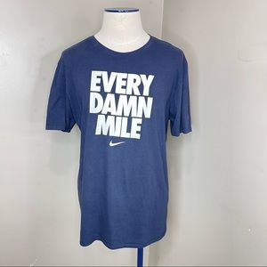 Nike Mens Every Dawn Mile Blue Tee Shirt Sz XL Short Sleeves